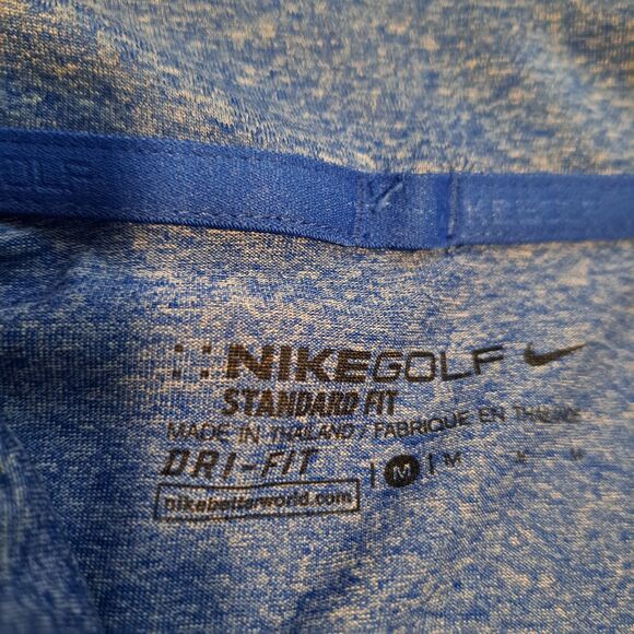 Nike Standard Fit Dri-Fit Golf Polo Mens Medium Blue White - Picture 3 of 8